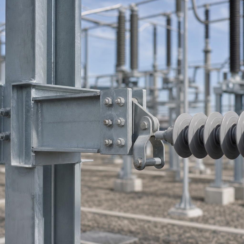 Dead-end beam and strain-insulator connection detail