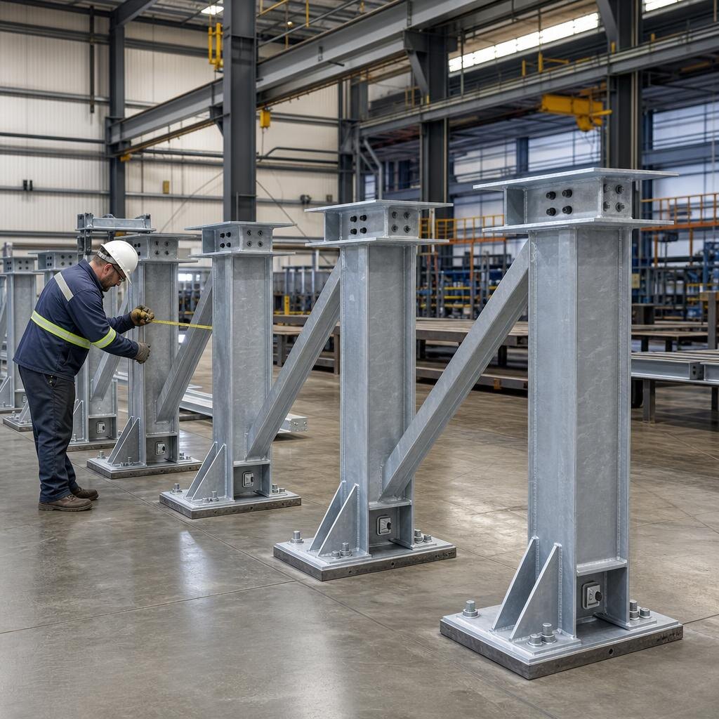 Equipment support stands during final fit-up
