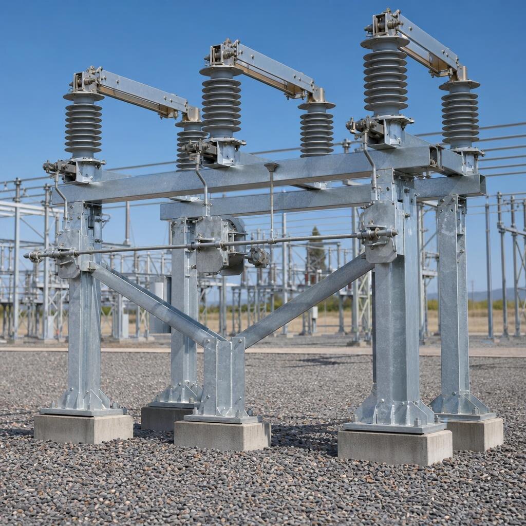 Group-operated disconnect switch support stand